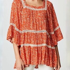 Free People Creamsicle Boho Top - L